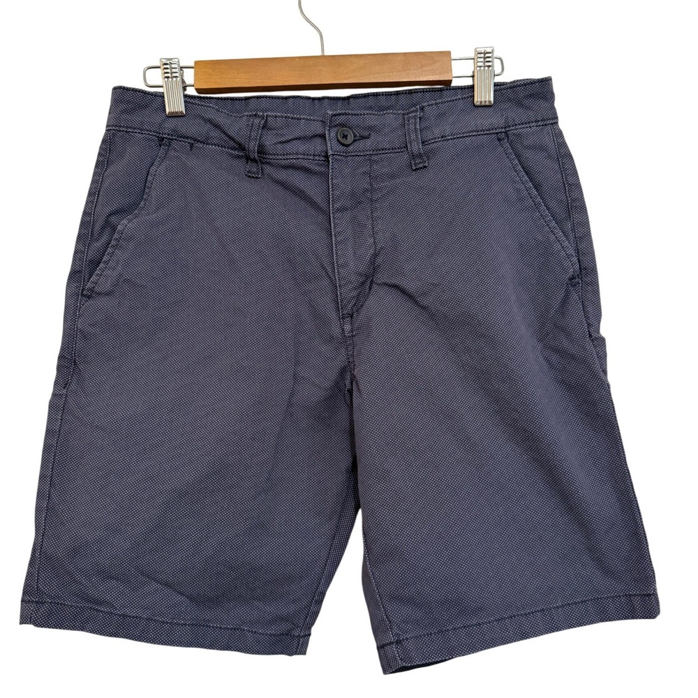 CODE Men Chino Shorts 30 Navy Blue Micro Dot Stretch Casual Preppy Coastal